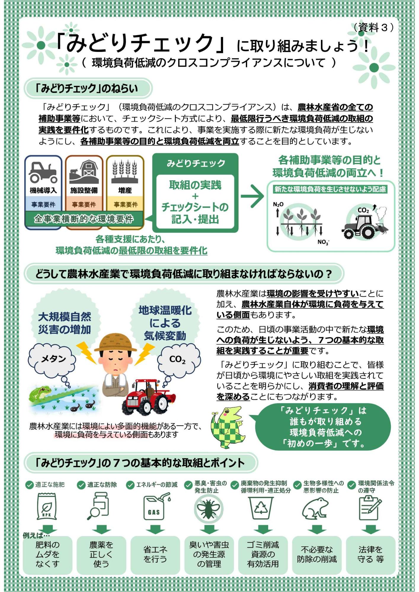 みどりチェックについてのチラシ