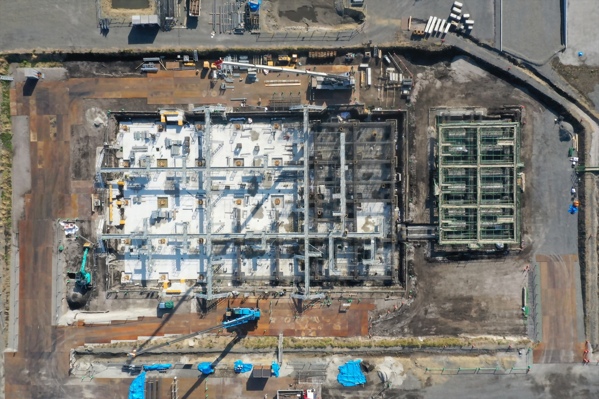 新庁舎造成工事の様子(真上)