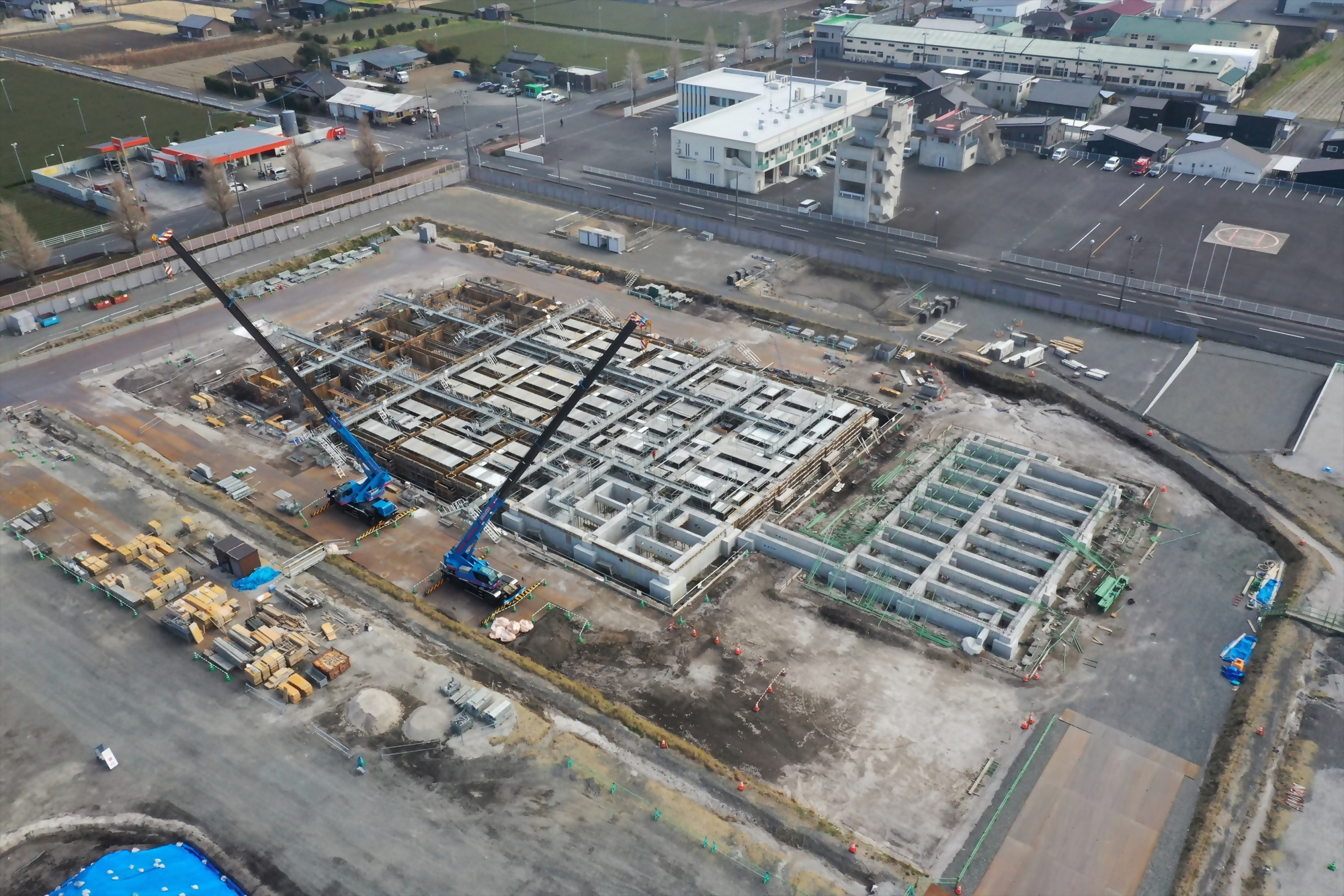 新庁舎建設工事現場の様子(2月27日時点)全体