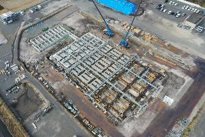 新庁舎建設工事現場の様子(2月27日時点)消防署側(寄り)