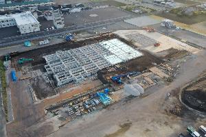 新庁舎造成工事の様子(3月26日撮影2)
