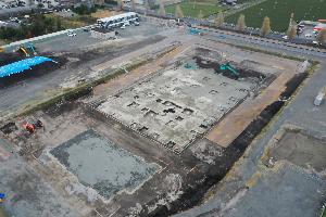 新庁舎建設現場の様子(附属棟側斜め上)