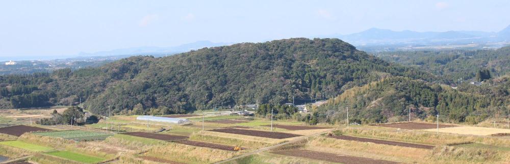 遠方から望む猫城跡