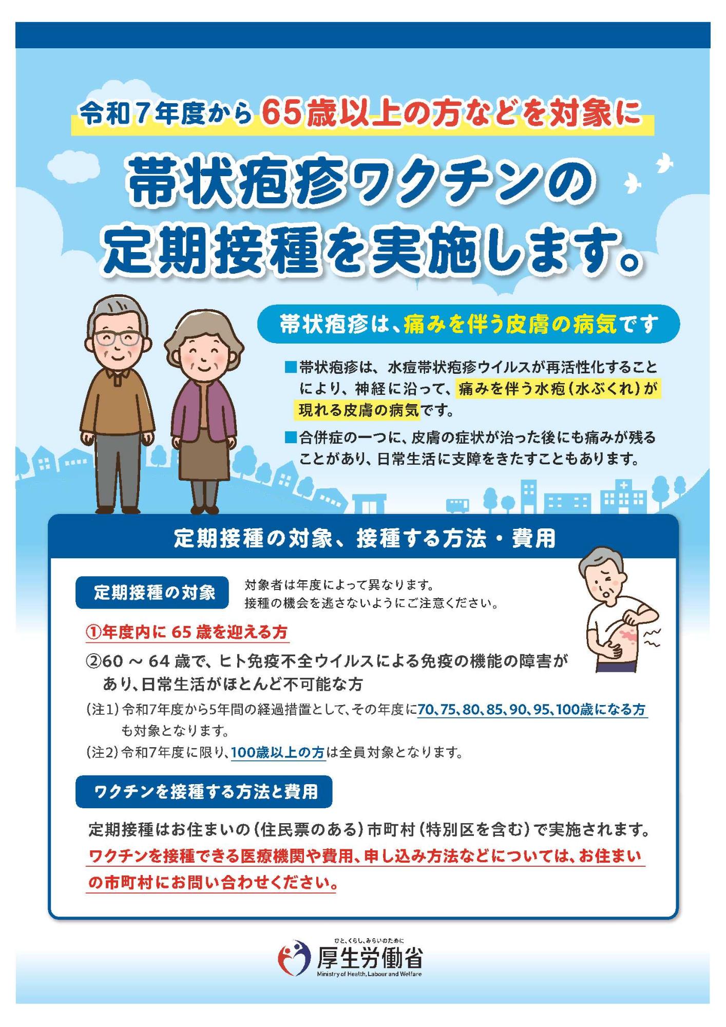 帯状疱疹のリーフレット