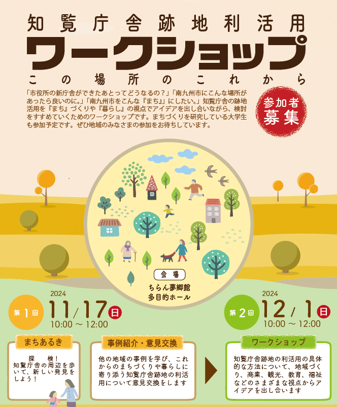 知覧庁舎跡地利活用ワークショップチラシ