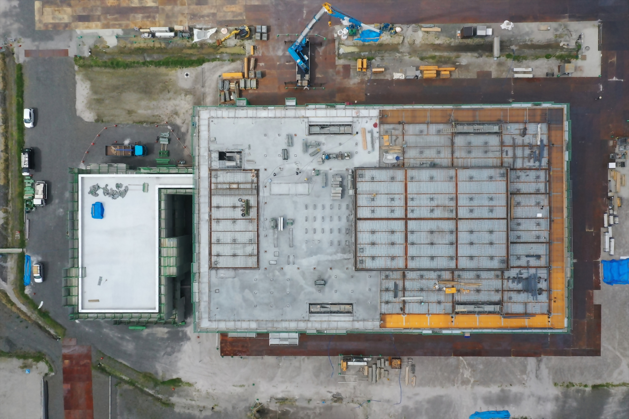 新庁舎建設現場の様子（真上から）