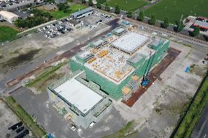 新庁舎建設現場の様子（西側から）