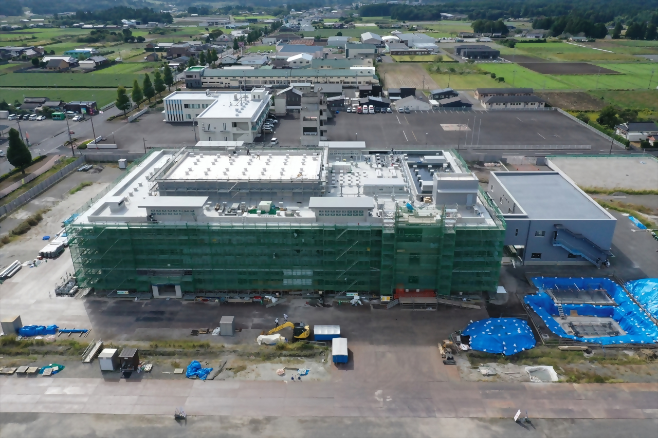 新庁舎造成工事の様子（北側から）