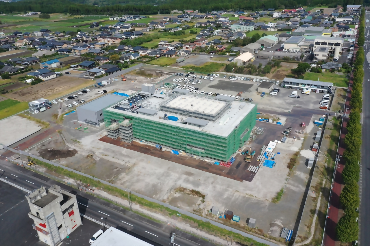 新庁舎造成工事の様子（消防署側から）