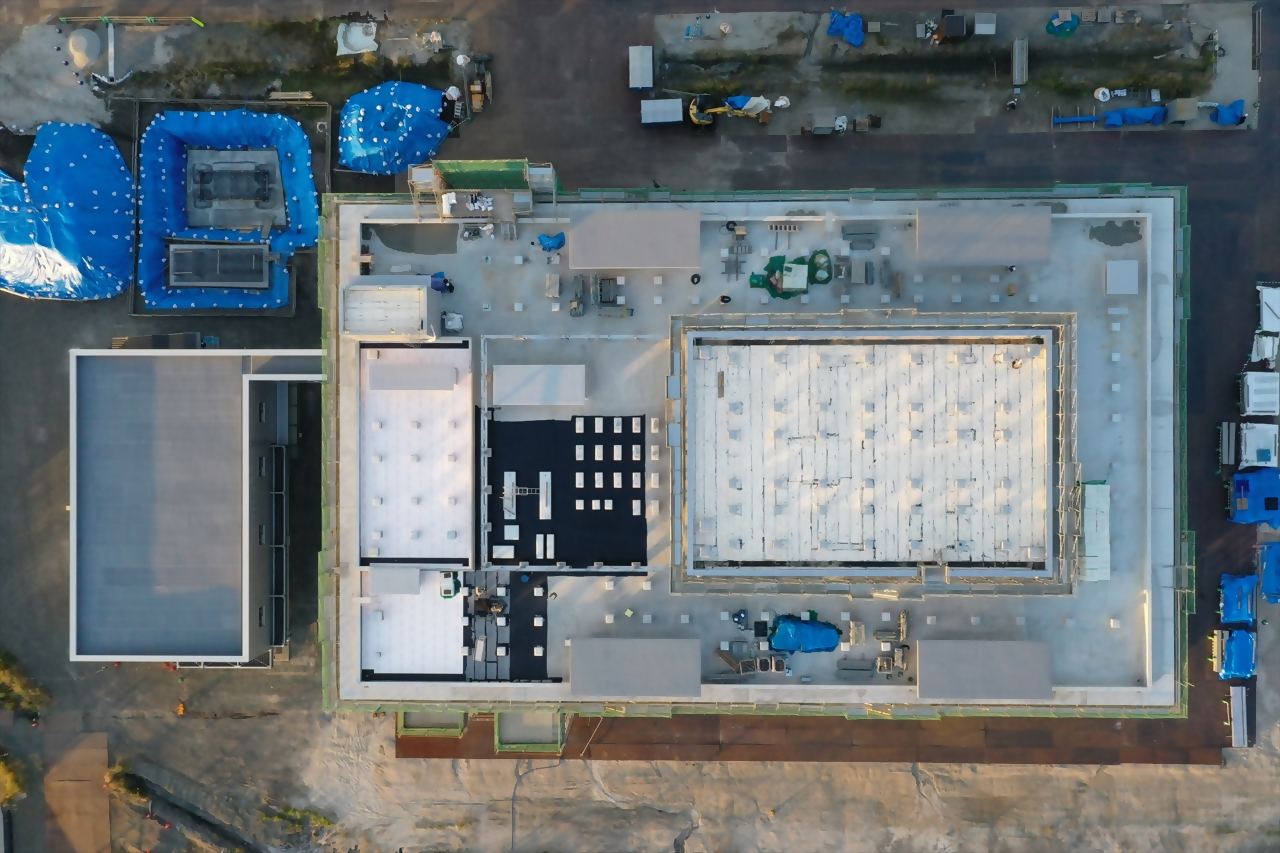 新庁舎造成工事の様子（真上から）