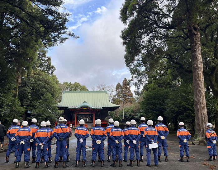 飯倉神社の防火訓練